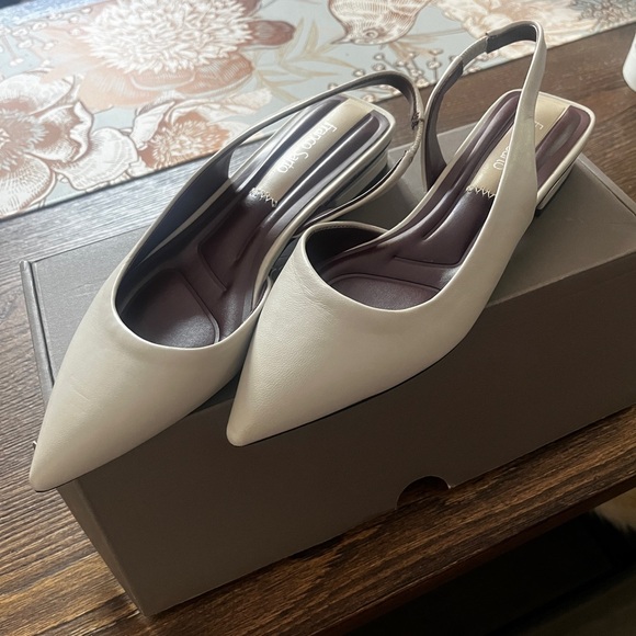 New Franco Sarto Tyra Slate Low Heel Slingbacks 5 - Picture 4 of 8